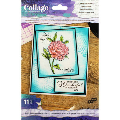 Crafter's Companion Collage Photopolymer Stamp - Beautiful Peony image number 1