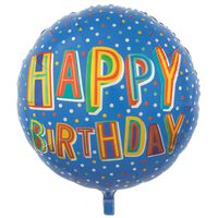 31 Inch Happy Birthday Blue Helium Balloon