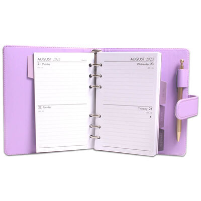 A5 PU Purple 2023-2024 Day a Page Academic Diary image number 3