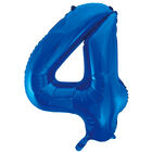 34 Inch Blue Number 4 Helium Balloon image number 1