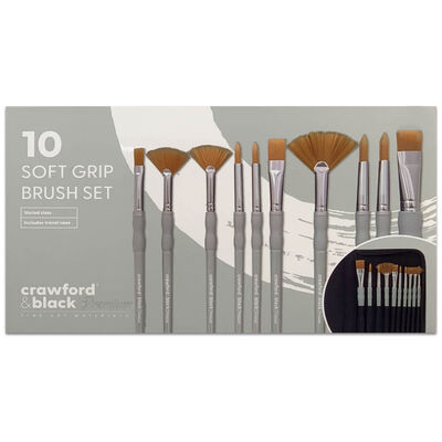 Crawford & Black Premium Soft Grip Brush Set: Pack of 10 image number 1