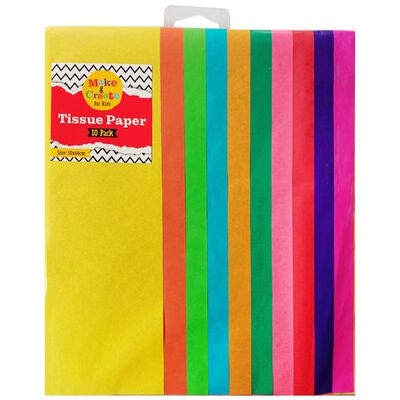 Assorted Coloured Tissue Paper: 10 Sheets image number 1