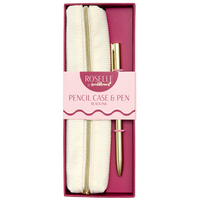 Roselle Beige Pencil Case & Pen Set