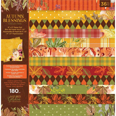 Nature’s Garden Paper Pad: Autumn Blessings Collection 6" x 6" image number 1
