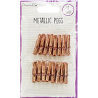 Dovecraft Essentials Metallic Pegs - Rose Gold - 16 Pieces image number 1