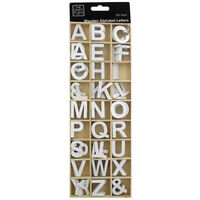 White Wooden Alphabet Letters: Pack of 162