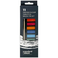 Crawford & Black Watercolour Tablets & Brush Tin Set