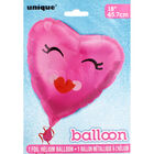 18 Inch Smiling Pink Heart Foil Helium Balloon image number 2