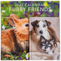 Furry Friends Square Calendar and A5 Diary Set 2027