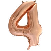 34 Inch Rose Gold Number 4 Helium Balloon