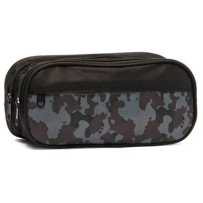 Black Camouflage 3 Pocket Pencil Case image number 1