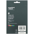 Crawford & Black Dual Tip Water Based Markers & Brush Set image number 3