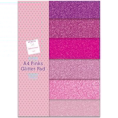 A4 Glitter Pad: Pink image number 1