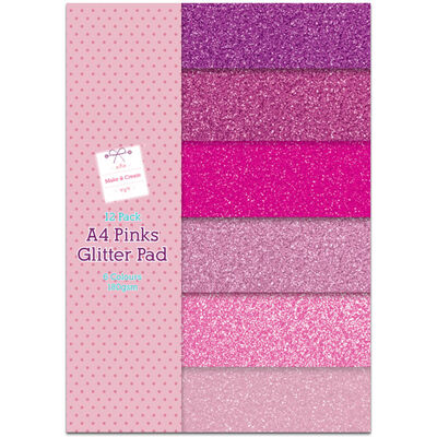 A4 Glitter Pad: Pink image number 1
