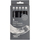 Crawford & Black Black Acrylic Markers with Assorted Nibs: Pack of 5 image number 1