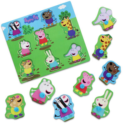 TCG Toys 30375755 Peppa Pig Wood Jigsaw Puzzle - 12 Piece - Assorted Designs