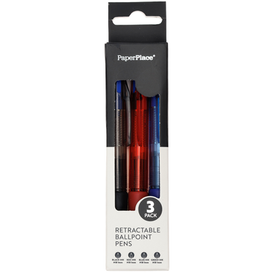 Retractable Ballpoint Pens: Pack of 3 image number 1