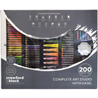 Crawford & Black Complete Art Studio with Easel: 200 Piece Set image number 1