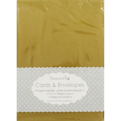 Metallic Gold Blank Cards with Envelopes - 5 x 7 Inches image number 1