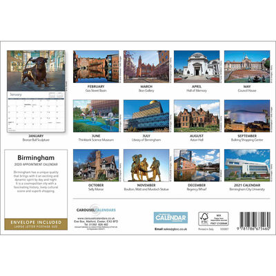Birmingham 2020 A4 Wall Calendar image number 2