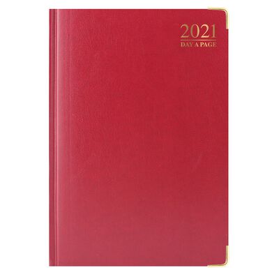 A4 Red Luxury 2021 Day a Page Diary image number 1