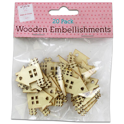 Wooden House Embellishments: Pack of 20 image number 1