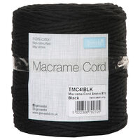 Trimits: Black Cotton Macrame Cord 87m x 4mm