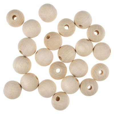 Trimits: Wooden Beads 25mm - Pack of 50 image number 1