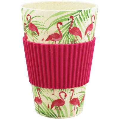 Flamingo Palm Bamboo Eco Travel Mug image number 2