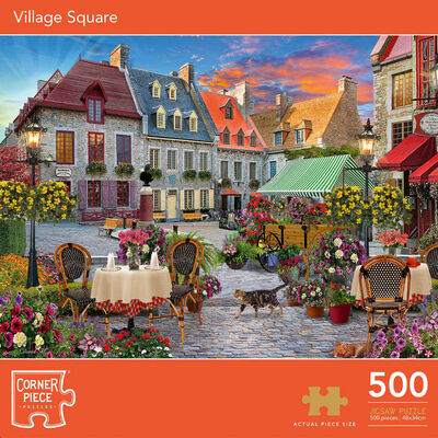 Village Square 500 Piece Jigsaw Puzzle image number 1