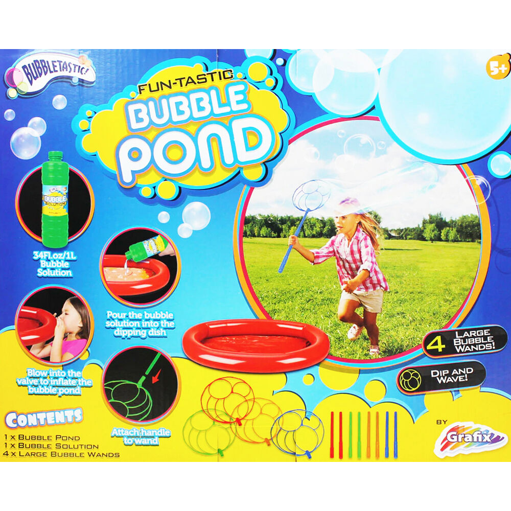 Details about   Bubble Pond Large Bubbles Making Wands Kids Fun Water Outdoor Activities Toy Set 