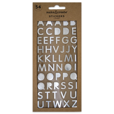 Silver Alphabet Stickers: Pack of 54 image number 1