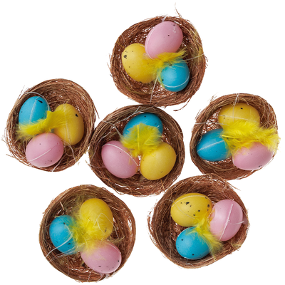 Easter Nests with Eggs: Pack of 6 image number 1