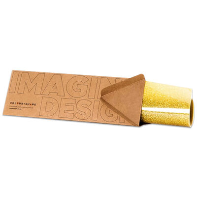 Colour & Shape Heat Transfer Vinyl: Gold Glitter image number 1