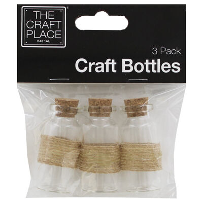 Craft Glass Bottles: Pack of 3 image number 1