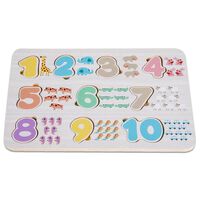 PlayWorks Wooden Number and Shape Puzzle Bundle