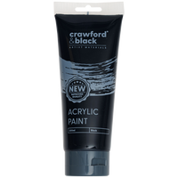 Crawford & Black Black Acrylic Paint: 200ml