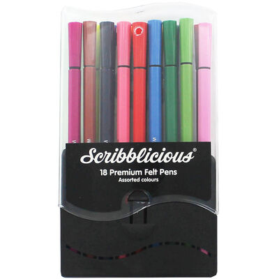 Scribblicious Premium Felt Pens - Set Of 18 image number 1
