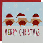 Red Glitter Robin Luxury Christmas Cards: Pack Of 8 image number 1