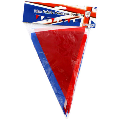 Red,  White and Blue 12m Fabric Bunting image number 1