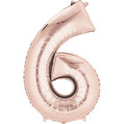 34 Inch Light Rose Gold Number 6 Helium Balloon image number 1