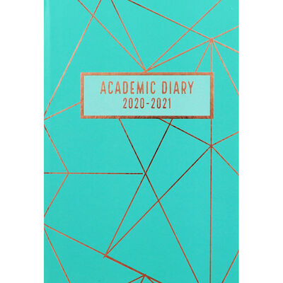 A5 Teal Geometric Day a Page 2020-21 Academic Diary image number 1