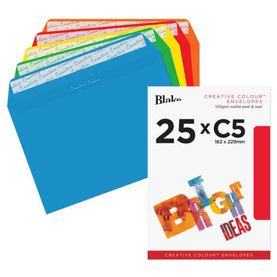 Assorted C5 Wallet Self Seal Envelopes Pack Of 25 image number 1