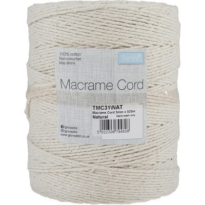 Trimits: Natural Cotton Macrame Cord 525m x 3mm image number 1