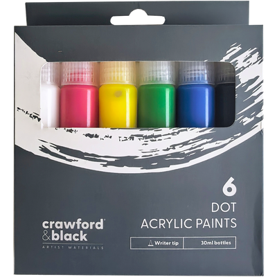 Crawford & Black Dot Acrylic Paints: Pack of 6 image number 1