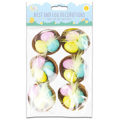 Nest and Egg Easter Decorations: Pack of 6 image number 1