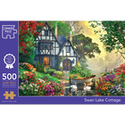 Swan Lake Cottage 500 Piece Jigsaw Puzzle image number 1
