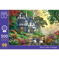 Swan Lake Cottage 500 Piece Jigsaw Puzzle