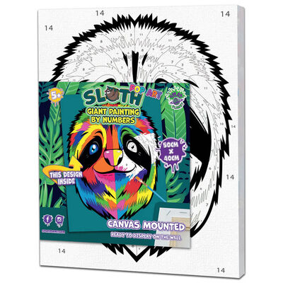 Splat Planet Pop Art Giant Painting By Numbers: Sloth image number 1