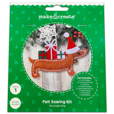 Christmas Felt Sewing Kit: Sausage Dog image number 1